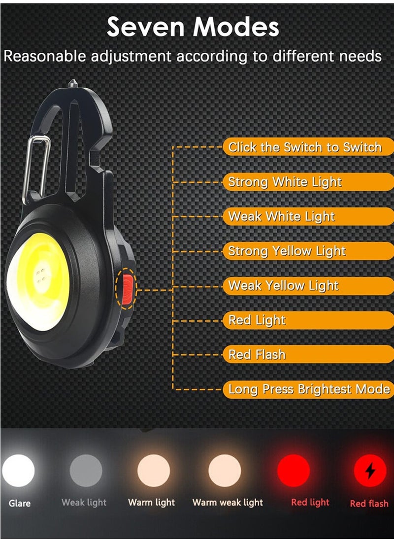 Multipurpose Camping Light For Trips Hiking BBQ Adventures and Other Outdoor Activities - COB LED Flashlight With 7 Light Modes, Screwdriver Set, Bottle Opener, Hammer, Carabiner and Folding Tripod