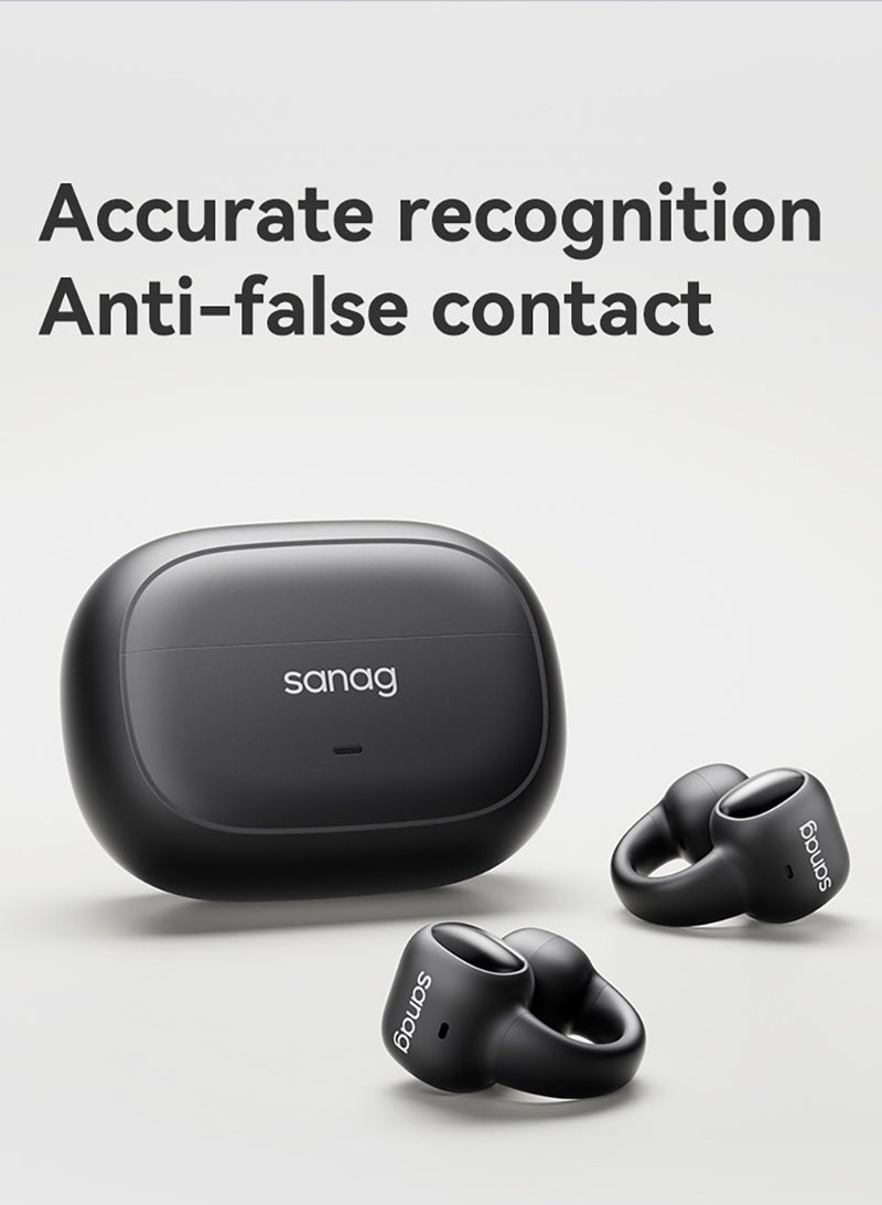 sanag S3 ANC Wireless Earbuds, 400mah Battery Elegant Open Ear Design Bluetooth Headphones, Anti Splash IPX4 Waterproof Sweat Proof  Earphones With Up To 10m Connection Range, (Black) - Image 5