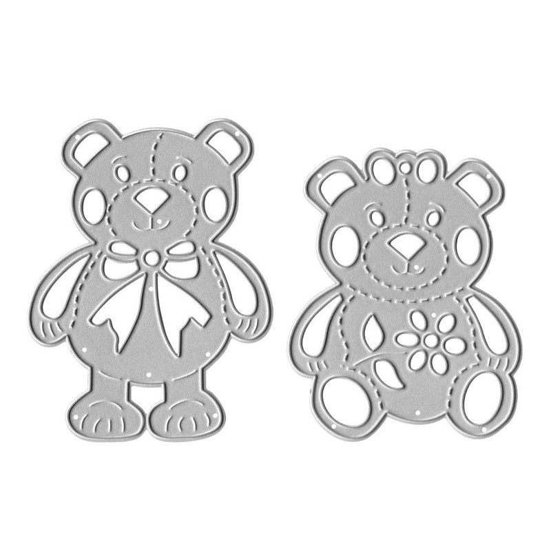 ABTOLS Metal Two Bears Cutting DiesCute Teddy Bears Die Cuts Embossing Stencils Template Mould for Card Scrapbooking and DIY Craft Album Paper Card Decor