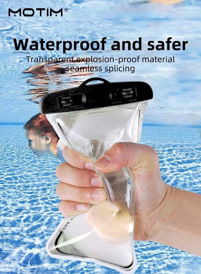 Motim 2 Pack IPX8 Certified 30M Waterproof Phone Case,  Touchscreen Functionality, Cell Phone Case, Cellphone Dry Pouch/Bag for all Smart Cellphones upto 7” Fit for all Smart Phones up to 7.2'' - Image 4