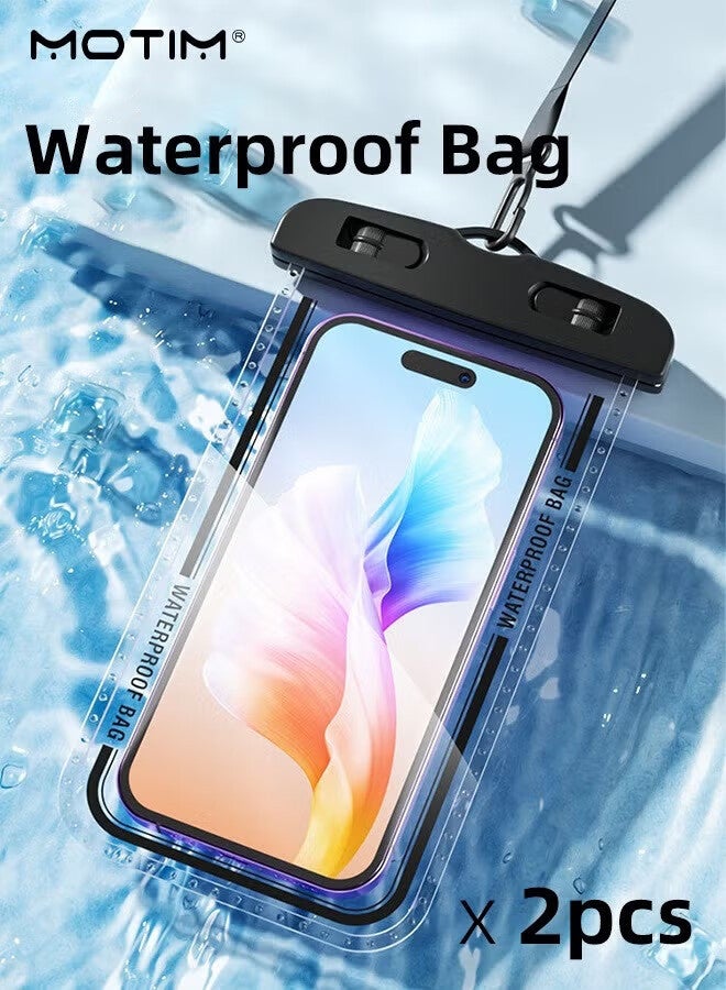 Motim 2 Pack IPX8 Certified 30M Waterproof Phone Case,  Touchscreen Functionality, Cell Phone Case, Cellphone Dry Pouch/Bag for all Smart Cellphones upto 7” Fit for all Smart Phones up to 7.2'' - Image 2