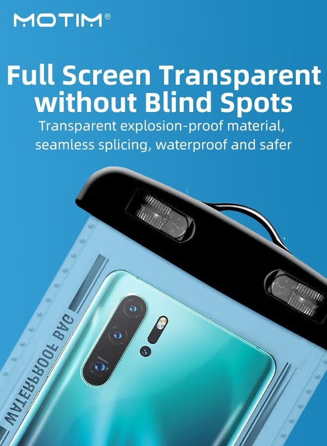 Motim 2 Pack IPX8 Certified 30M Waterproof Phone Case,  Touchscreen Functionality, Cell Phone Case, Cellphone Dry Pouch/Bag for all Smart Cellphones upto 7” Fit for all Smart Phones up to 7.2'' - Image 5