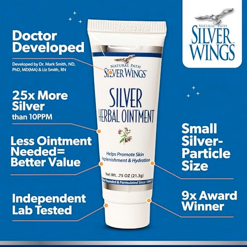Natural Path Silver Wings 250ppm Silver Herbal Ointment - Nourishing and Moisturizing Skin Care 0.75oz - Image 5
