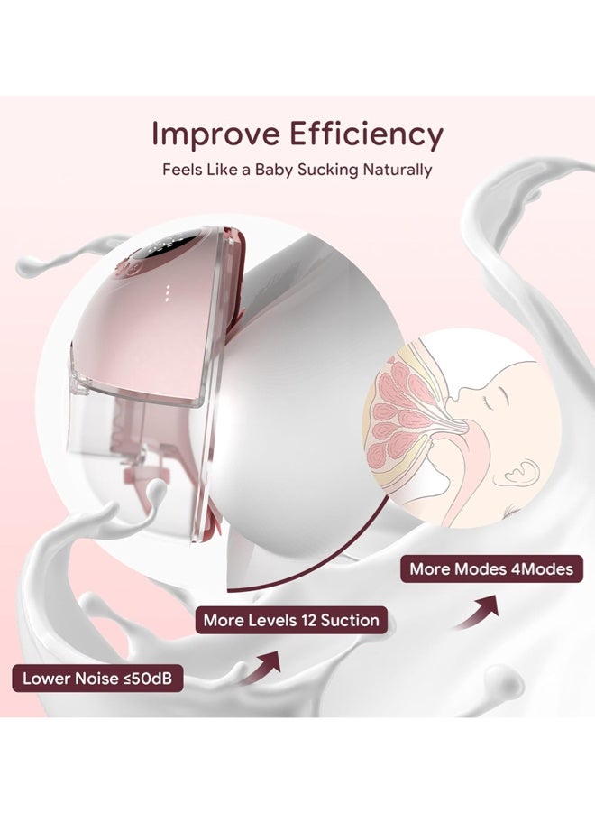 خذها مضخة ثدي بدون استخدام اليدين مع 4 أوضاع و12 مستوى، مضخة ثدي محمولة يمكن ارتداؤها، عمر بطارية طويل 1200 مللي أمبير في الساعة، مضخة ثدي كهربائية - Image 5