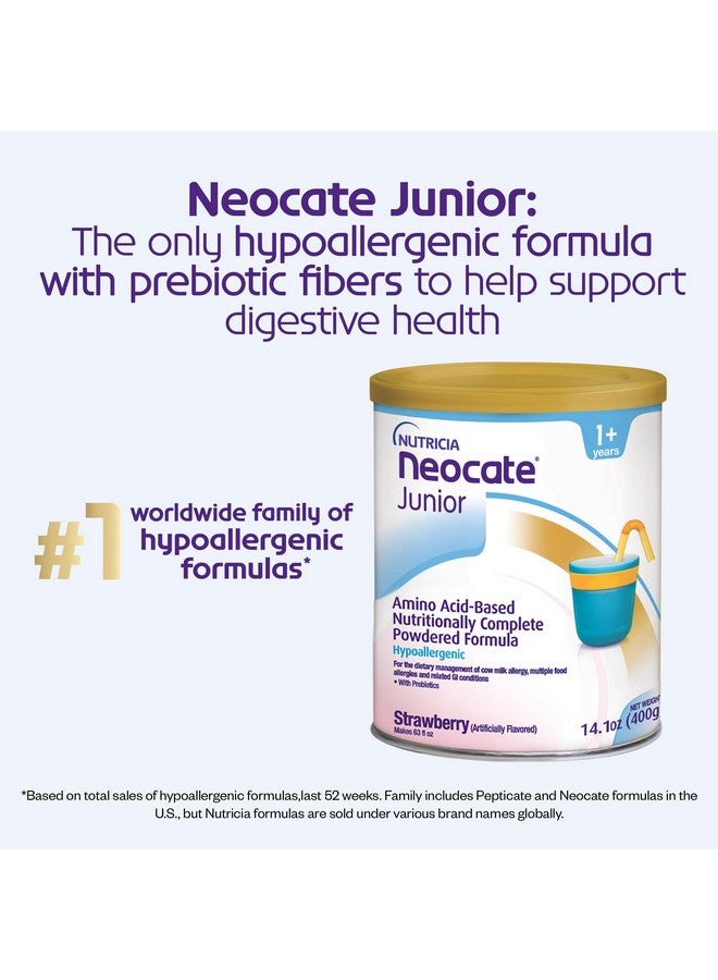 Neocate Nutricia Neocate Junior - Hypoallergenic, Dairy-free, Amino Acid-Based Formula for 1+ Years - For Toddlers, Kids & Teens - Powdered Formula - Strawberry - 14.1 oz can (Case of 1) - Image 2