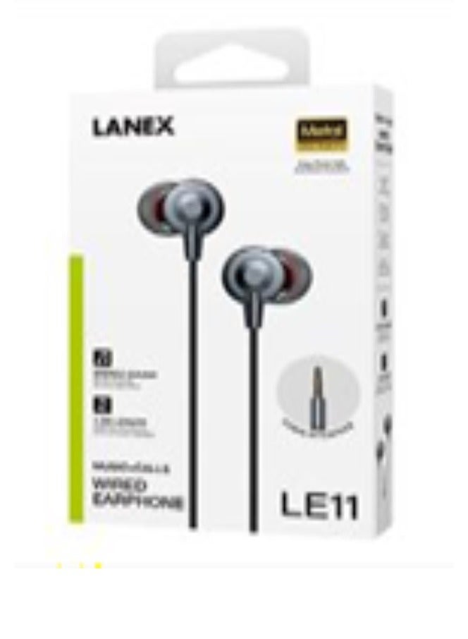 LANEX Headphones Black Rubber Wire Model 11LE - Image 2