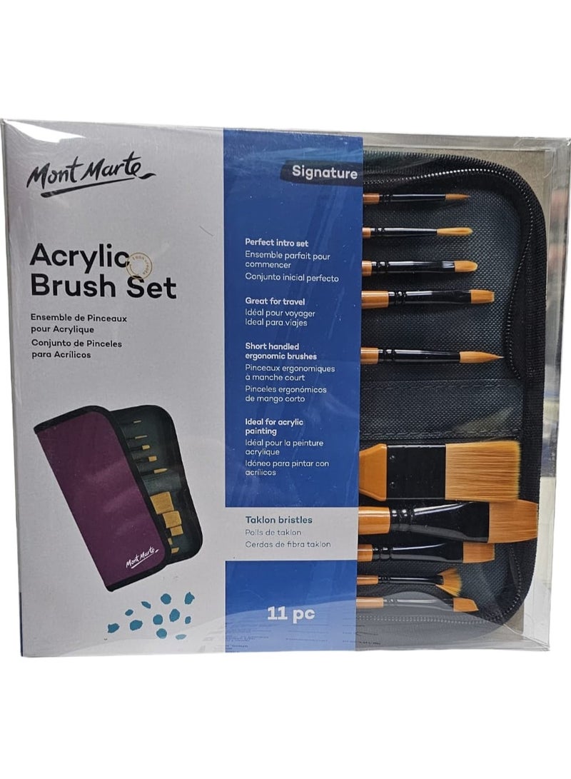 Mont Marte Acrylic Brush Set 11 Pieces - Image 2