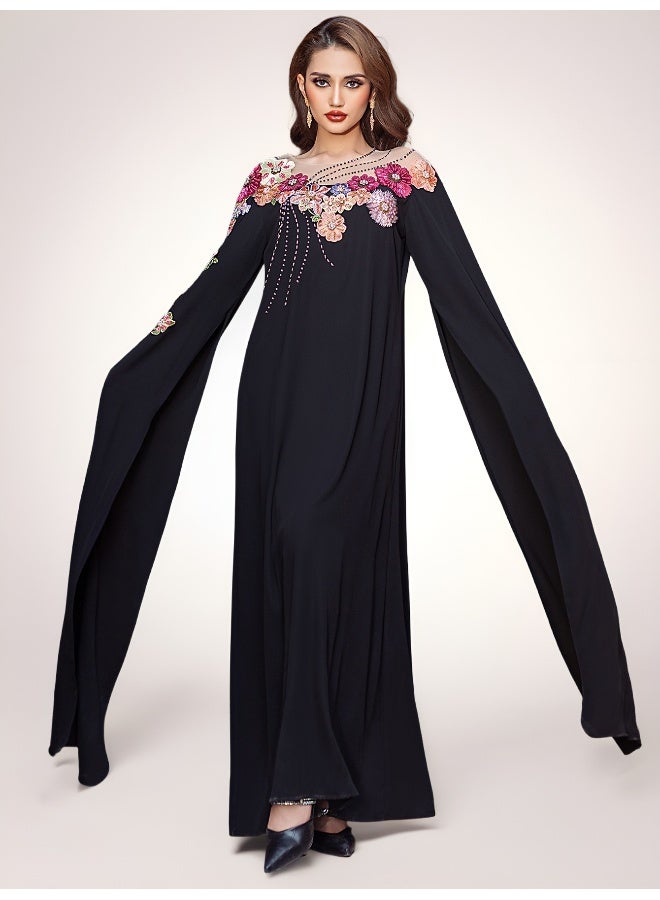 Madam Uniq Muslim Beaded Embroidered Long Dress for Women  - Image 2