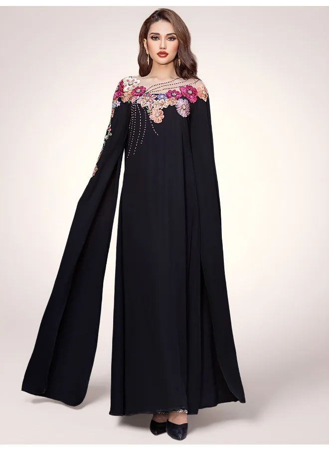 Madam Uniq Muslim Beaded Embroidered Long Dress for Women