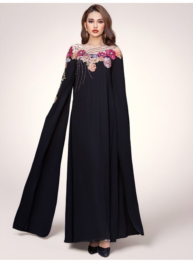 Madam Uniq Muslim Beaded Embroidered Long Dress for Women  - Image 1