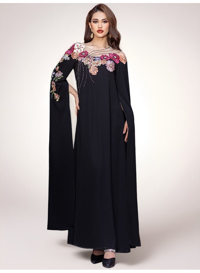 Madam Uniq Muslim Beaded Embroidered Long Dress for Women  - Image 4