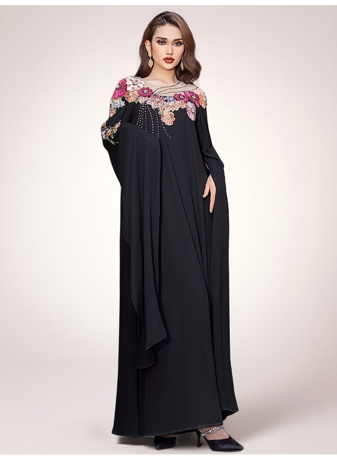 Madam Uniq Muslim Beaded Embroidered Long Dress for Women  - Image 3