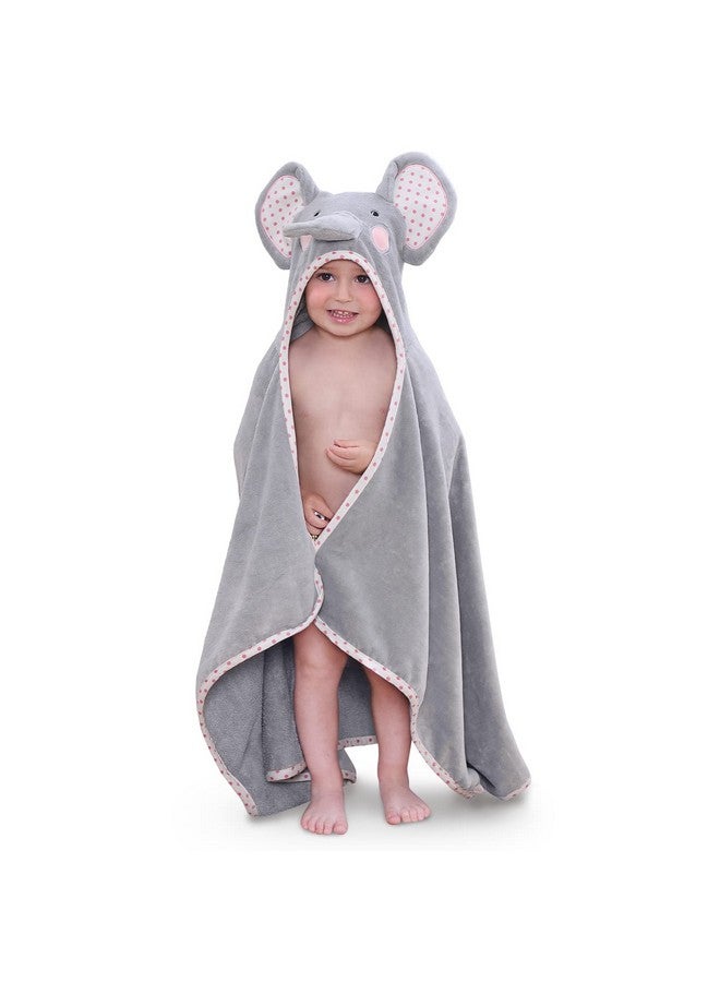 TBEZY منشفة ب hooded للأطفال 100% قطن ناعمة للغاية بتصميم حيوانات فريد كبيرة للأطفال من 3-10 سنوات (فيل) - Image 1