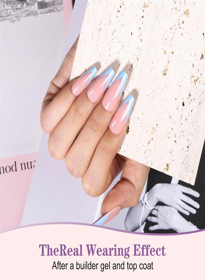 NMKL38 300Pcs V Shape Classical French Tip Nails, 15 Size Press on Nails, French Tip Gel Nails for DIY Nail Art - Image 4