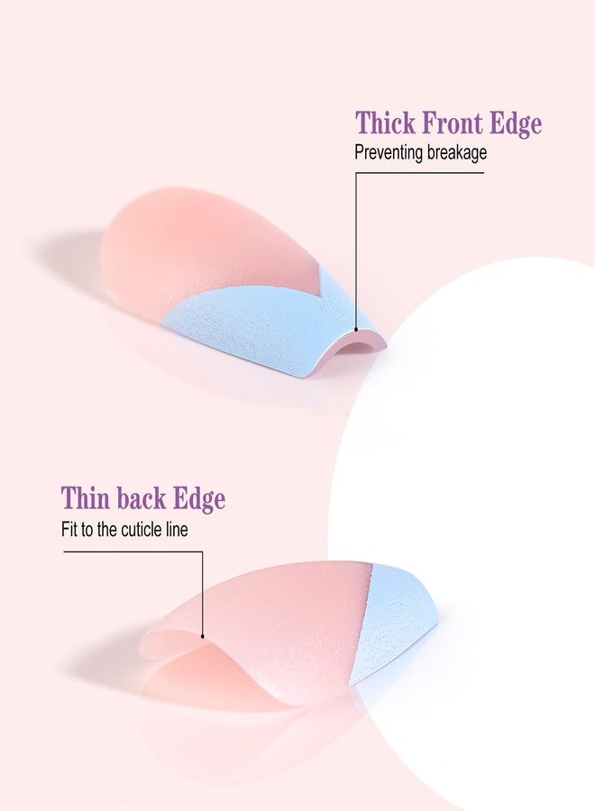 NMKL38 300Pcs V Shape Classical French Tip Nails, 15 Size Press on Nails, French Tip Gel Nails for DIY Nail Art - Image 3