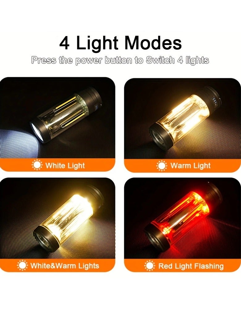 LED Camping Lantern Mini With Power Bank Tent Lights USB Rechargeable For Outdoor Camping Hiking Fishing Magnetic Fashlight - Image 3