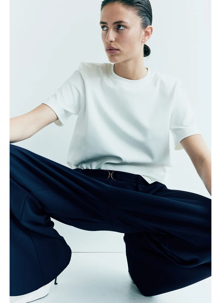 H&M Buckle-Detail Tailored Trousers
