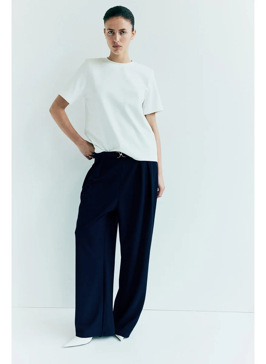 H&M Buckle-Detail Tailored Trousers