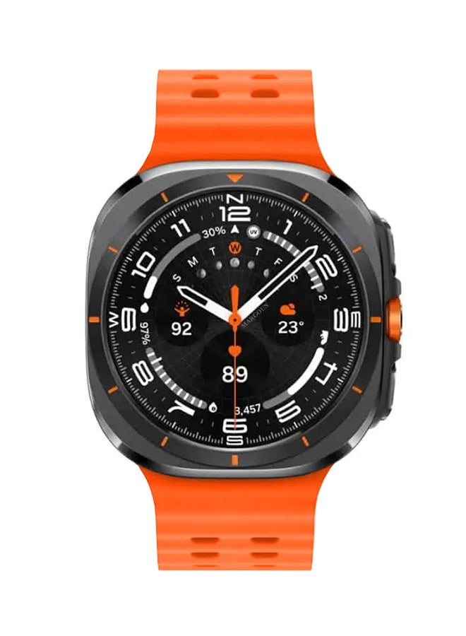 MARGOUN Strap Silicone Replacement for Samsung Galaxy Watch 8 Ultra Band 47mm, Rugged Soft Ocean Silicone Sport Accessory Fit for Samsung Galaxy Watch Ultra Band Dual Row Hole - Orange - Image 4