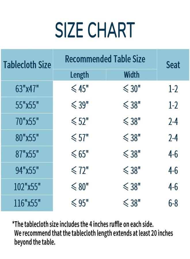 JadeRich Solid Color Ruffled Tablecloth Cotton Rectangular Square Table Cover Decoration for Kitchen Dinning - Image 2