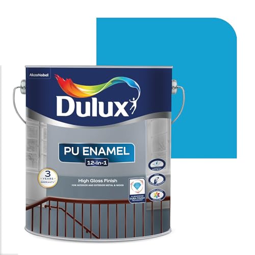 Dulux PU Enamel 1 Litre High Gloss Finish Paint for Interior Exterior Metal & Wood Surfaces with Fast Drying Anti-Rust & Complete Coverage (Phiroza) | 3 Years Warranty - Image 1