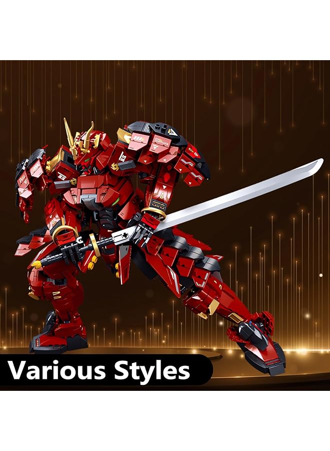 KASTWAVE Samurai Armor Warrior Model Building Sets Super Hero Mech Series Robot Building Blocks Toy Set With Double Swords 923 Pcs Creative Collectible Gift For Adults Man Teens Boys 8+ - Image 4