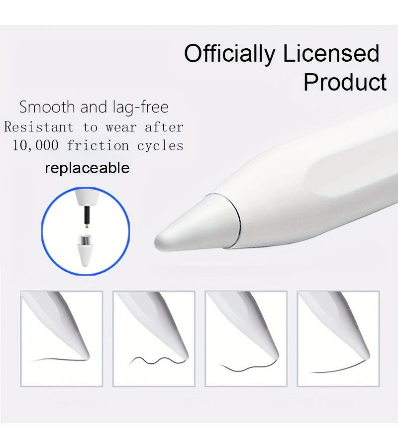 Set of 1 Black Smart Stylus Pen with 2 Replacement Pen Tips Compatible with Ipad 6 7 8 9 10 11 Mini Air Pro 11 12 9 2018 to 2024 Touchscreen Devices Palm Rejection High Sensitivity Smooth Writing Perfect for Leisure - Image 5