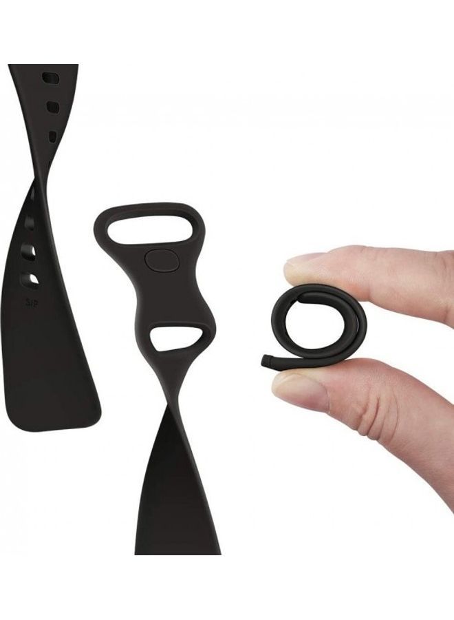 NIBEMINENT 2-Pack Fitbit Versa 3 / Sense Smart Watch Replacement Silicone Band - Black/Wine Red Wine Red/Black - Image 3