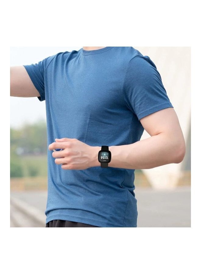 NIBEMINENT 2-Pack Fitbit Versa 3 / Sense Smart Watch Replacement Silicone Band - Black/Wine Red Wine Red/Black - Image 5