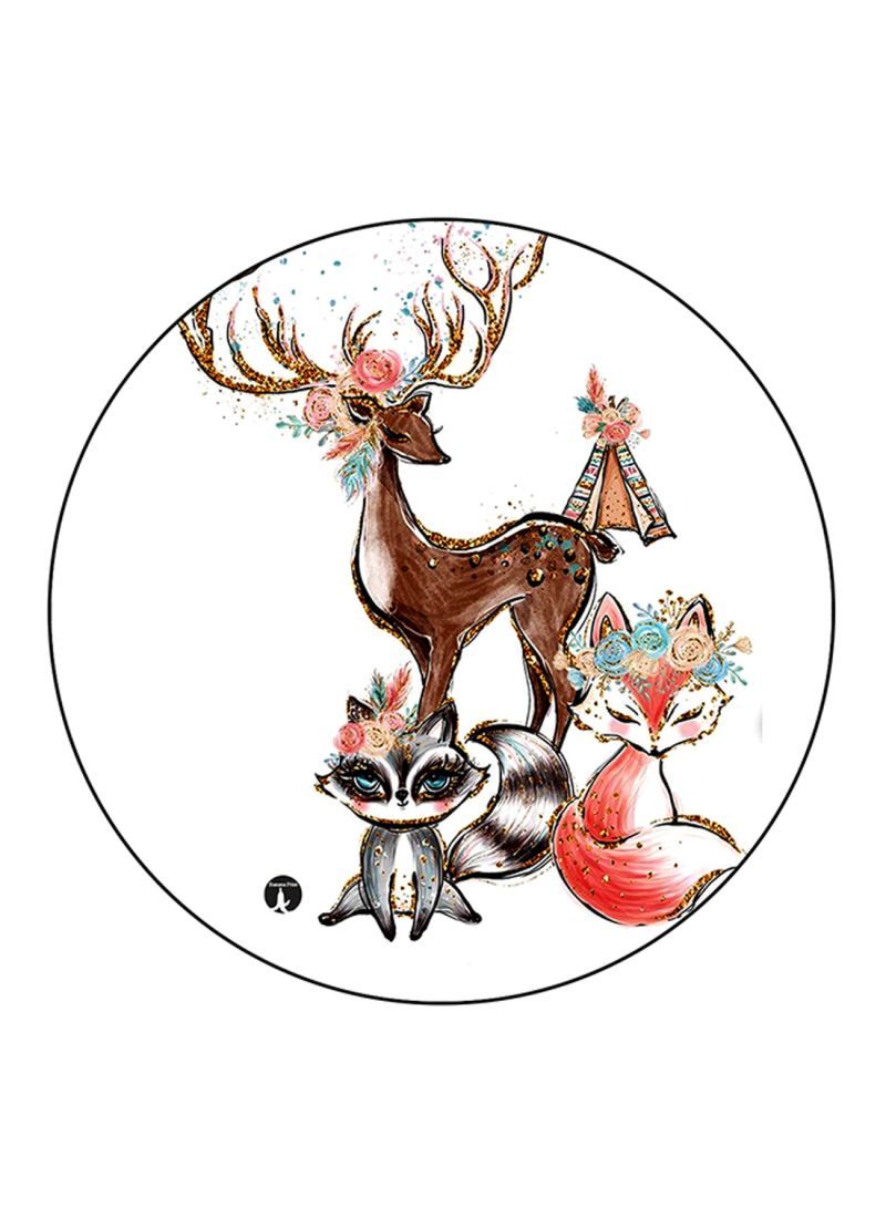Animals Printed Mouse Pad Round  Multicolour