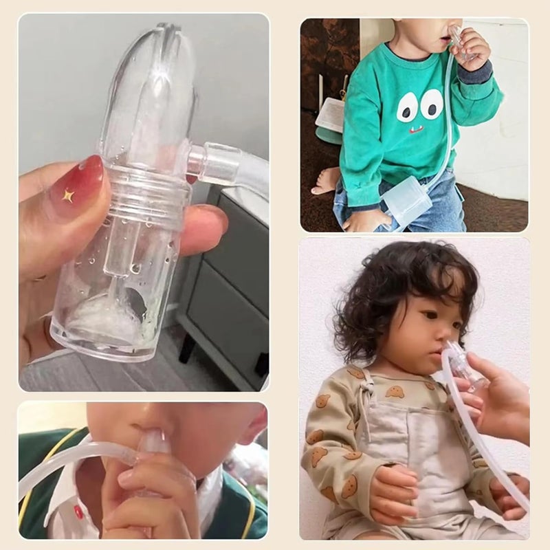 IYYI Nasal Aspirator for Baby Baby Nose Sucker Booger Sucker with Hand Pump and NonInvasive Tip to Clear Clogged Passages and Boogers Translucent White Standard - Image 5