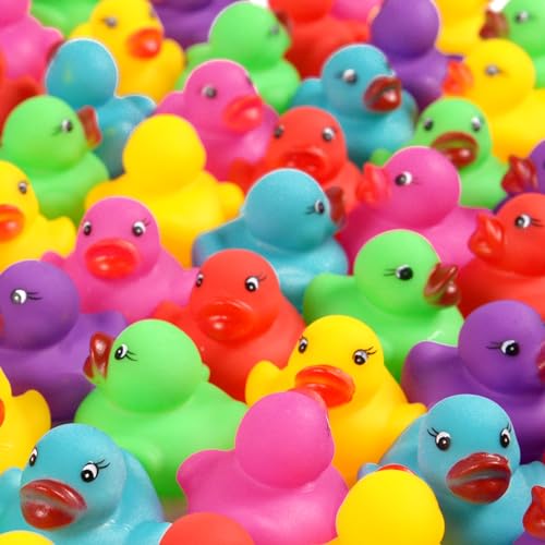 Maliweg 378Pack Mini Rubber Ducks Set Mini Colorful Rubber Duckies Bath Toy for ChildFloat Squeak Tiny Ducks Pool Toy Set for Kids Party FavorsBirthday Party SuppliesPrize Rewards - Image 1