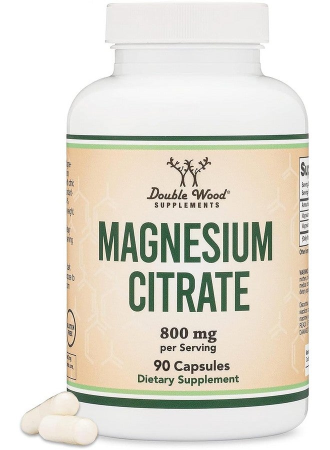 Double Wood Supplements Magnesium Citrate Capsules 90 Capsules (Citrato de Magnesio) 800mg Servings, Vegan Safe, Non-GMO, Gluten Free by Double Wood Supplements - Image 1