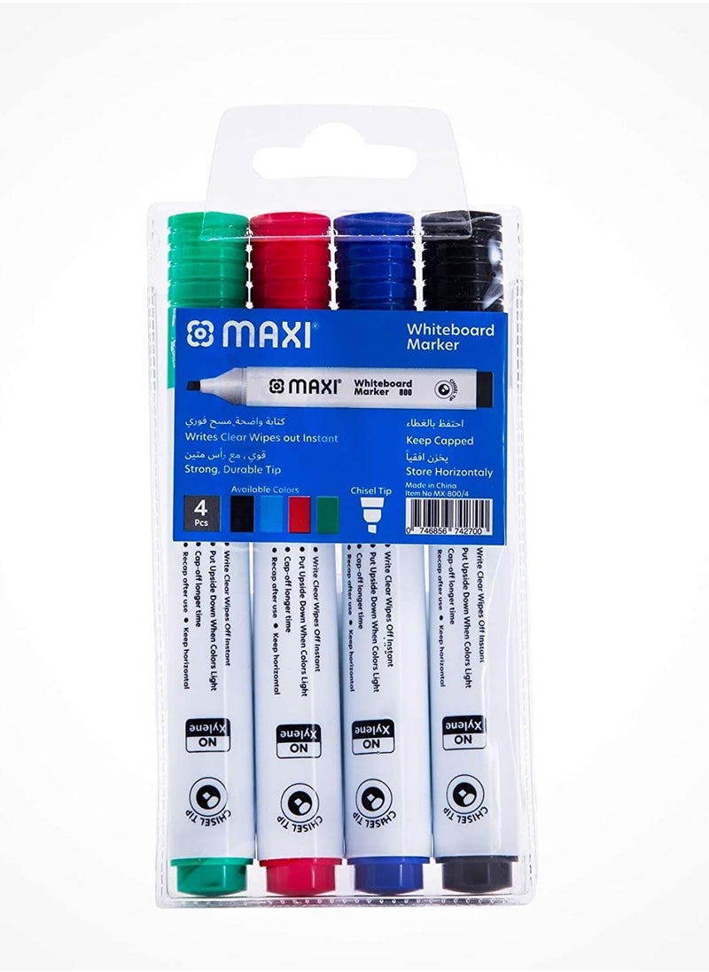 Maxi 4-Piece Dry Erase Whiteboard Marker Multicolour  - Image 2