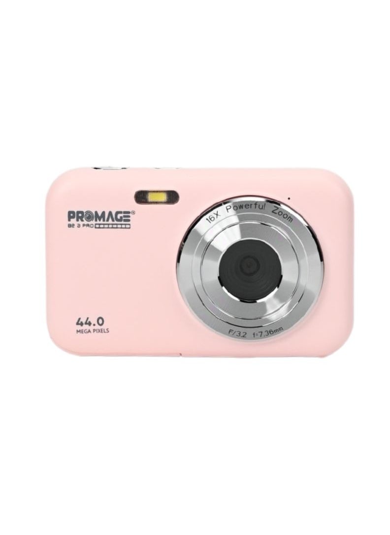 PROMAGE PROMAGE Digital Camera PC95 Pink - 44MP Full HD 1080P Vlogging Camera with 16X Zoom & Solibag Case | Compact Point and Shoot for Kids, Beginners & Travel  - Image 1