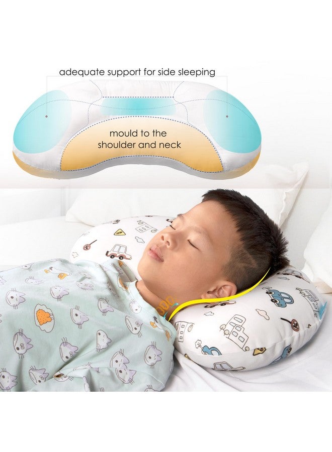 BYRIVER Kids Pillow For Sleeping 12X22 Toddler Pillow With Pillowcase Soft Hypoallergenic Shell Small Youth Boys Girls Pillow Ideal For Toddler Cot Bed Preschool Age 38 (Little Car) - Image 4