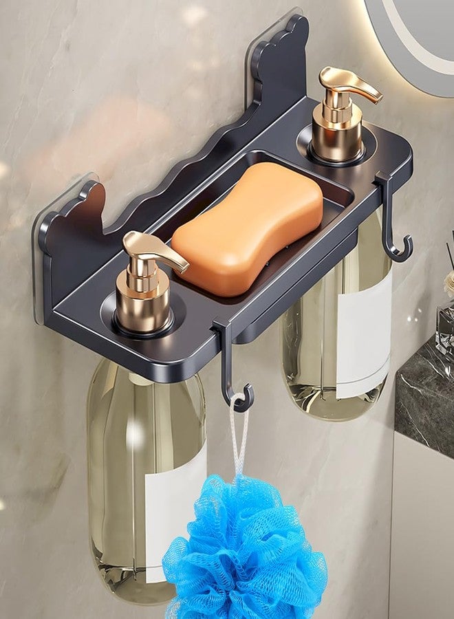 HMIEPRS Shampoo and Conditioner Dispenser, Drill Free Wall Mounted Shower Soap Dispenser, Shampoo Bottle Holder Plastic 3 Chamber for Bathroom Kitchen Toilet - Image 1