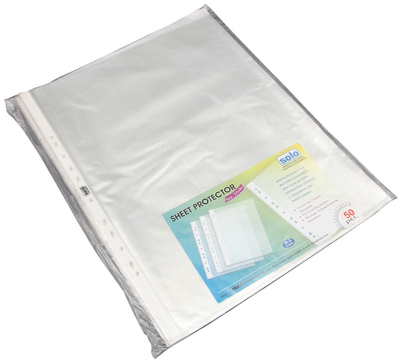 Solo SP 113 Sheet Protector A3 - Transparent Clear, Pack of 50 - Image 1