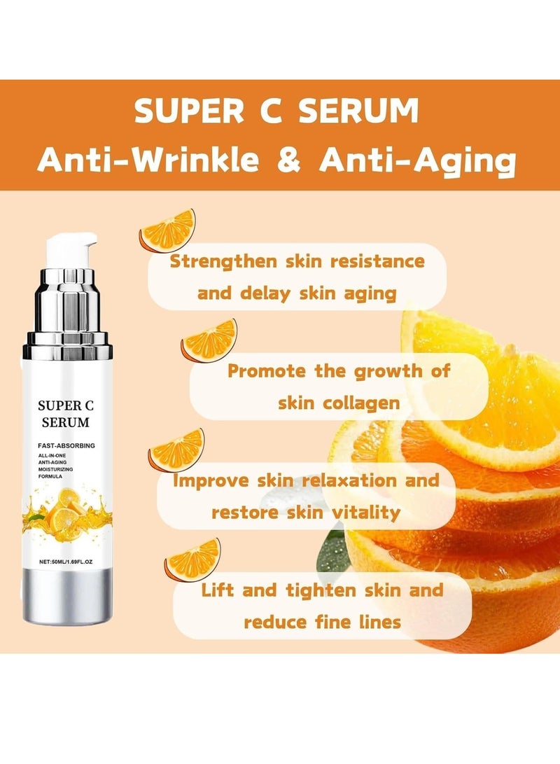 EELHOE Hydrating Vitamin C Serum for Face - Anti-Aging & Brightening Hyaluronic Acid Serum - Dark Spot Corrector - Women's Super Face Serum with Niacinamide, Caffeine & Bakuchiol 50ML - Image 3