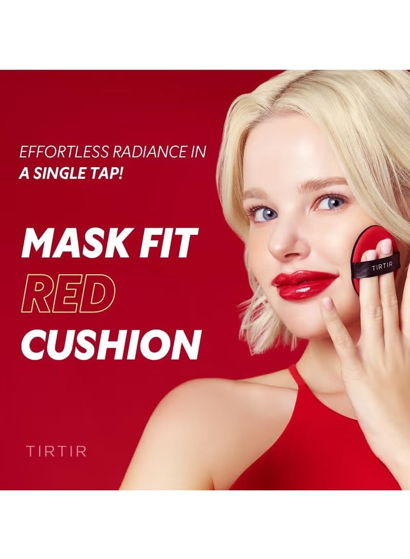 TIRTIR Mask Fit Red Cushion Foundation | Japan's No.1 Choice for Glass skin, Long-Lasting, Lightweight, Buildable Coverage, Semi-Matte (23N Sand, 0.63 Fl Oz (Pack of 1)) - Image 2