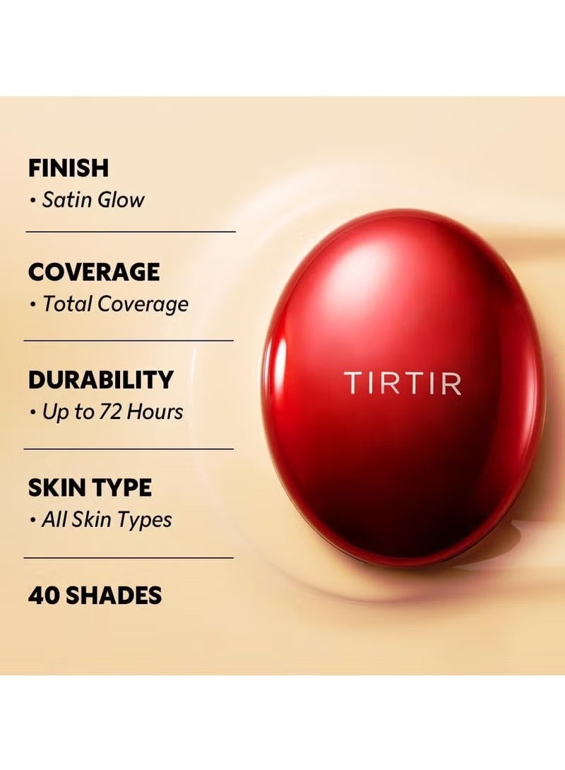 TIRTIR Mask Fit Red Cushion Foundation | Japan's No.1 Choice for Glass skin, Long-Lasting, Lightweight, Buildable Coverage, Semi-Matte (23N Sand, 0.63 Fl Oz (Pack of 1)) - Image 3