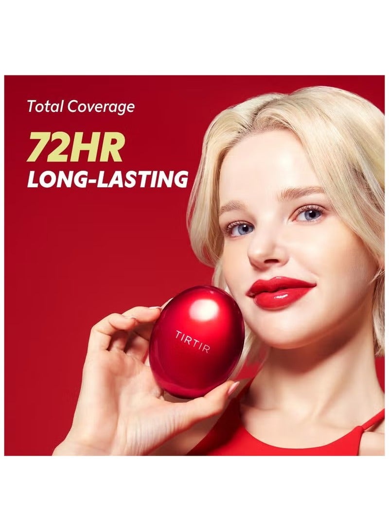 TIRTIR Mask Fit Red Cushion Foundation | Japan's No.1 Choice for Glass skin, Long-Lasting, Lightweight, Buildable Coverage, Semi-Matte (23N Sand, 0.63 Fl Oz (Pack of 1)) - Image 5