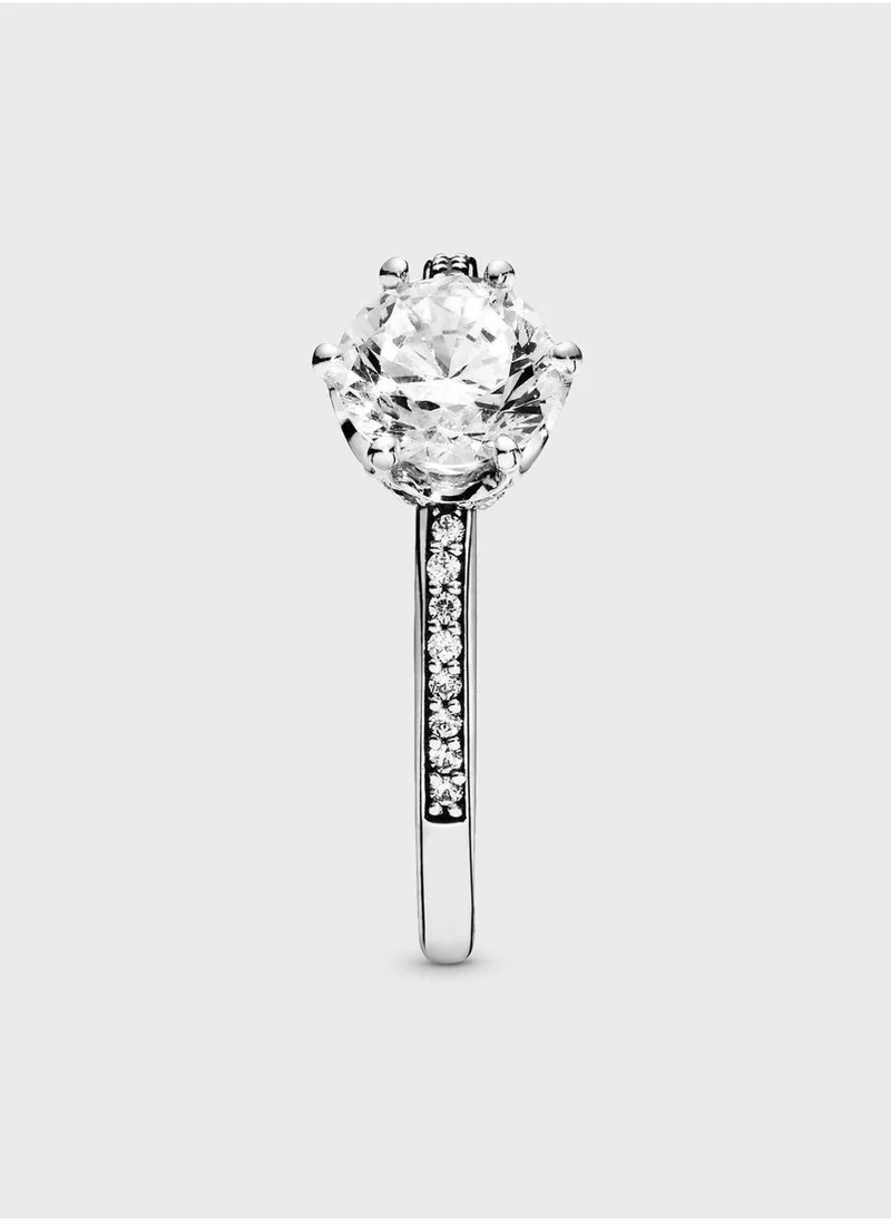 PANDORA  Clear Sparkling Crown Solitaire Ring for Women | Best Price UAE