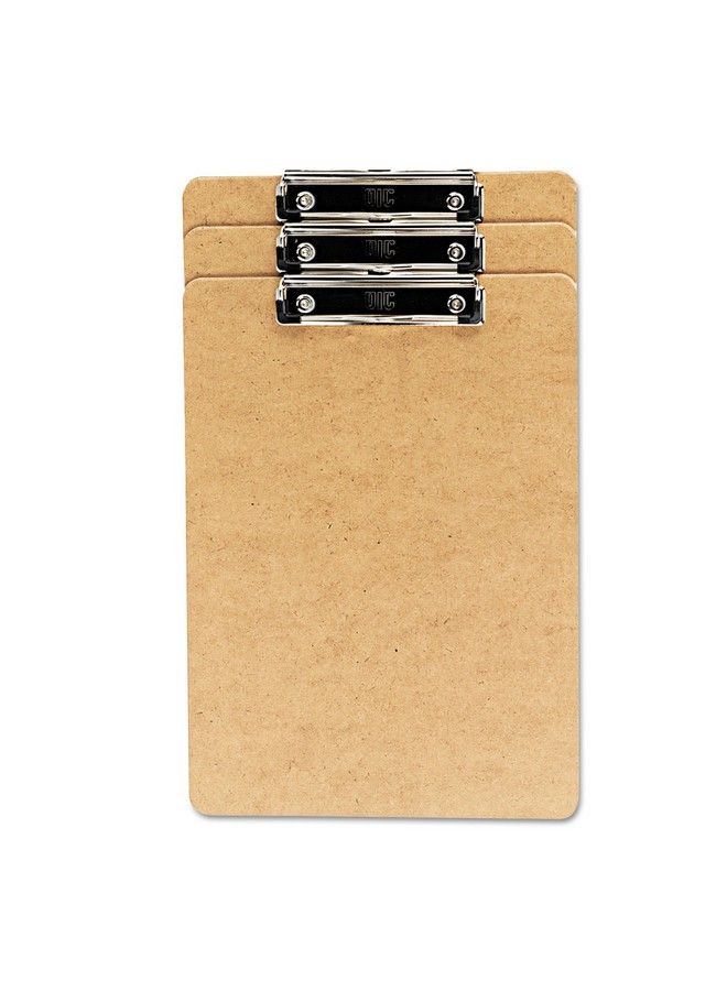 UNIVERSAL 05563 Hardboard Clipboard 1 2Inch Capacity Holds 8 1 2W X 14H Brown 3 Pack - Image 1