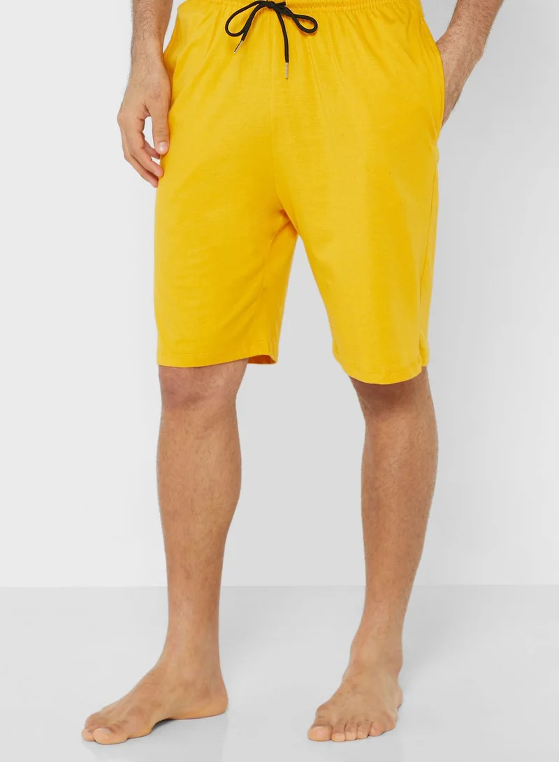 Seventy Five Colourblock T-Shirt Pyjama Shorts Set