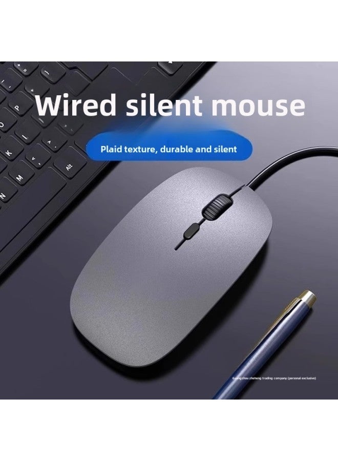 USB Wired Mouse Mute Office Desktop Laptop Business Universal Roller Photoelectric Ergonomic Usb-Color:Gray  Silent on/1.5m Cable Length - Image 3