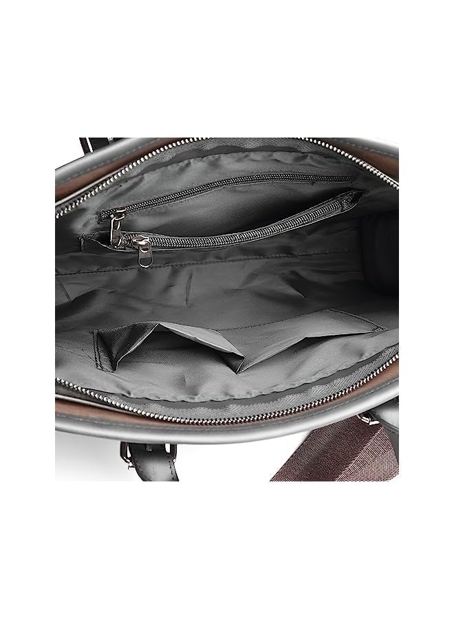 PROMASS Men's Business Handheld Laptop Bag, Multi-functional Briefcase Shoulder Bag for Documents and Files, Suitable for Travel and Vintage Style.  - Image 3