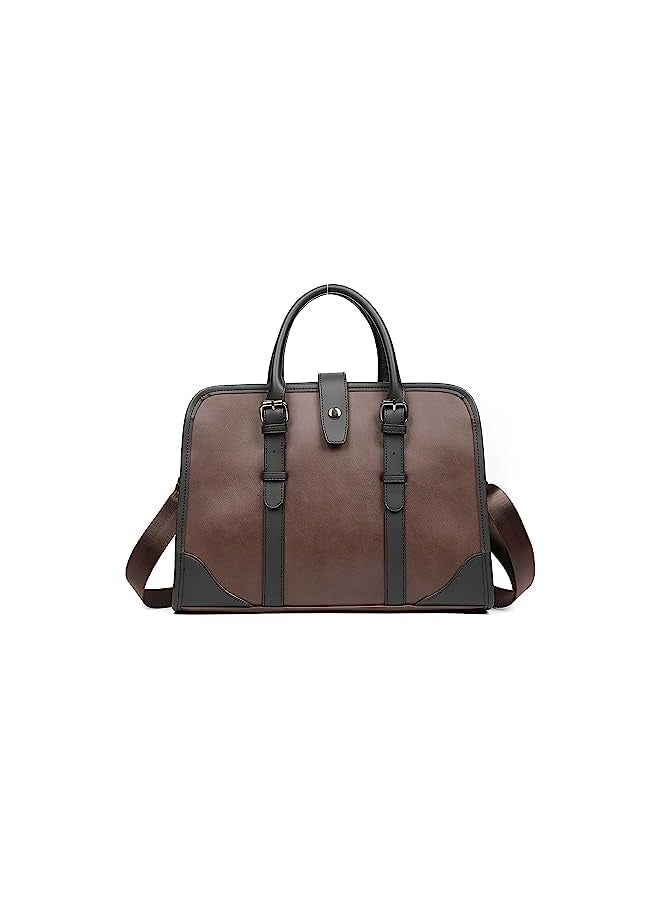 PROMASS Men's Business Handheld Laptop Bag, Multi-functional Briefcase Shoulder Bag for Documents and Files, Suitable for Travel and Vintage Style.  - Image 1