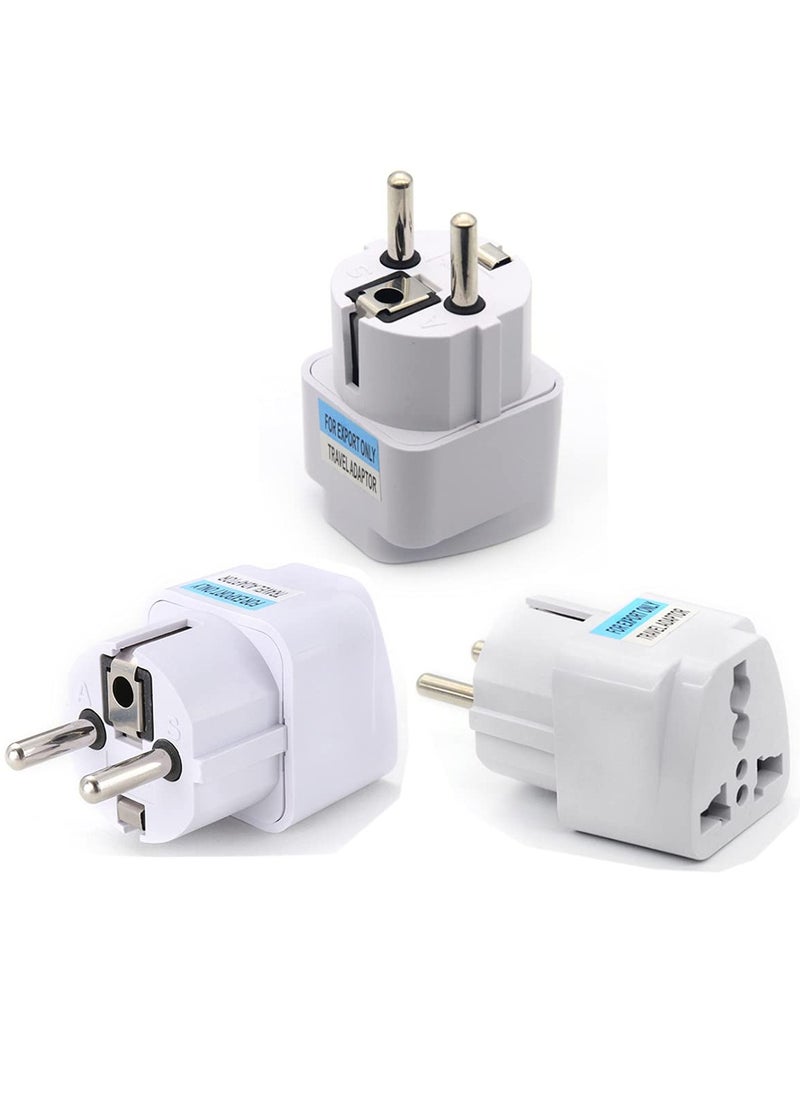 BreeJooy Type E/F 2-Pin Grounded Plug Adapter (EU plug 3 Pieces)  - Image 1