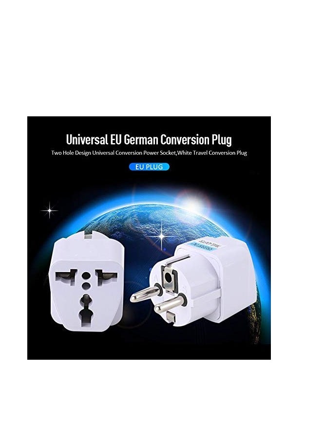 Type E/F 2-Pin Grounded Plug Adapter (EU plug 3 Pieces)